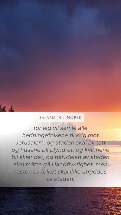 Sakarja 14:2 NORSK Bible Verse Image