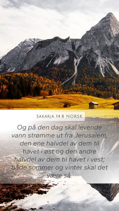 Sakarja 14:8 NORSK Bible Verse Image