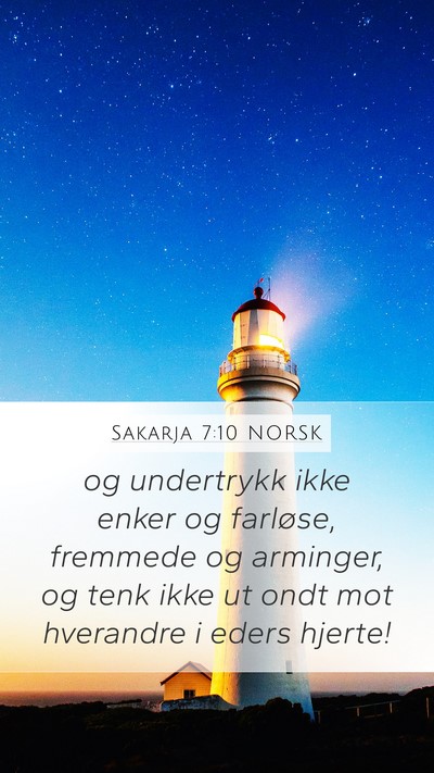 Sakarja 7:10 NORSK Bible Verse Image