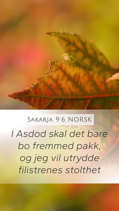 Sakarja 9:6 NORSK Bible Verse Image