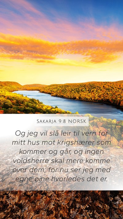 Sakarja 9:8 NORSK Bible Verse Image