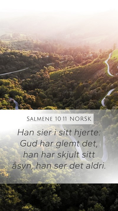 Salmene 10:11 NORSK Bible Verse Image