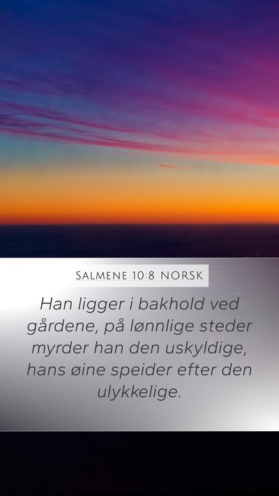 Salmene 10:8 NORSK Bible Verse Image