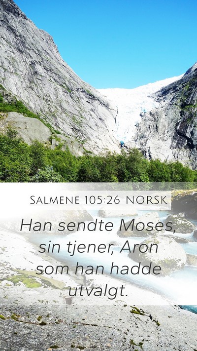 Salmene 105:26 NORSK Bible Verse Image