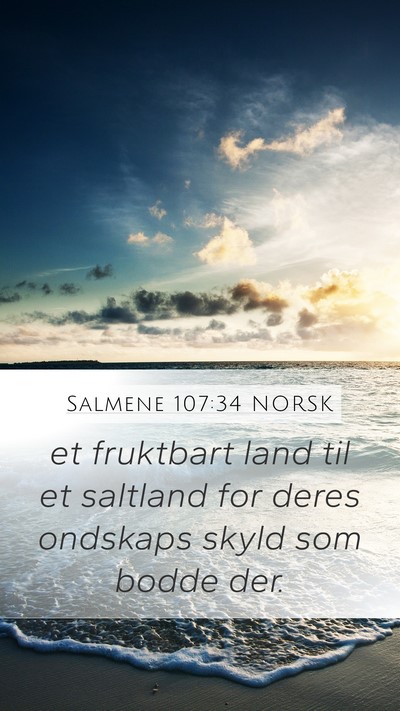Salmene 107:34 NORSK Bible Verse Image