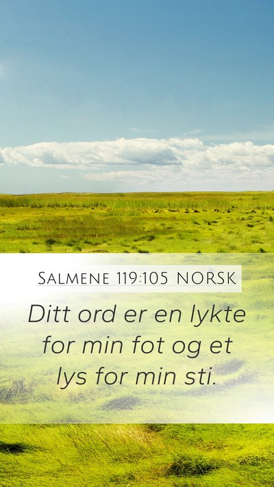 Salmene 119:105 NORSK Bible Verse Image