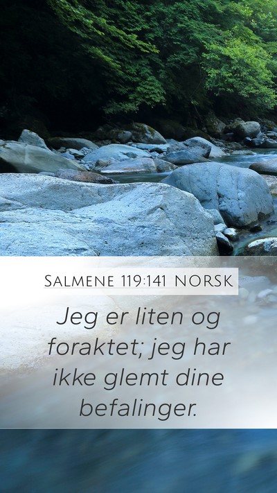 Salmene 119:141 NORSK Bible Verse Image