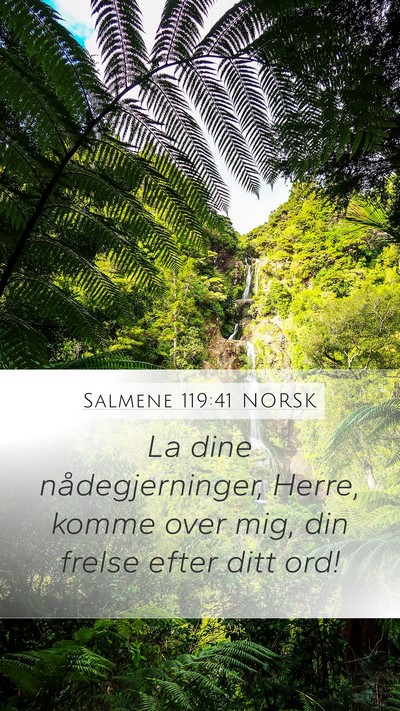 Salmene 119:41 NORSK Mobile Phone Wallpaper - La dine nådegjerninger, Herre, komme over mig, - Mobile Bible Verse Wallpaper