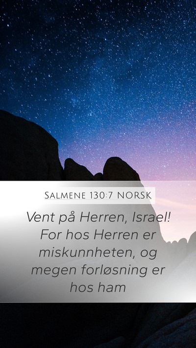 Salmene 130:7 NORSK Bible Verse Image