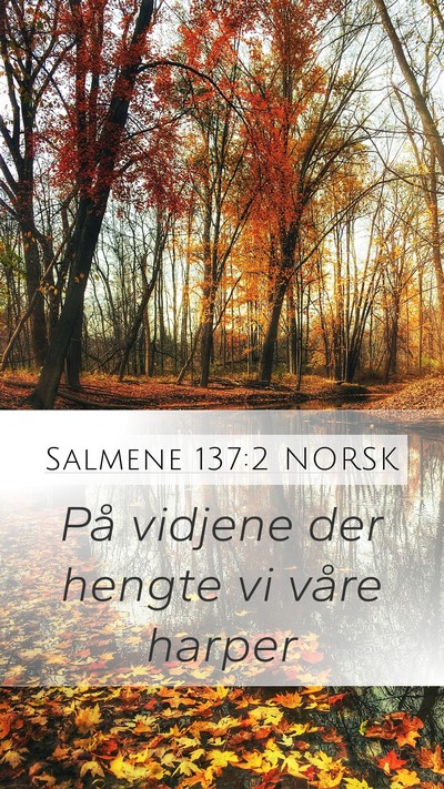 Salmene 137:2 NORSK Mobile Phone Wallpaper - På vidjene der hengte vi våre - Mobile Bible Verse Wallpaper