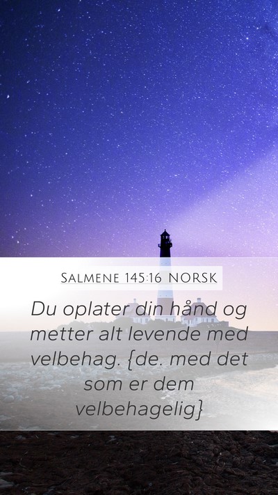 Salmene 145:16 NORSK Bible Verse Image