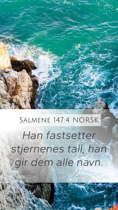 Salmene 147:4 NORSK Bible Verse Image