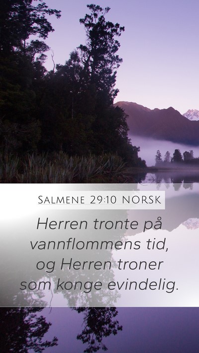Salmene 29:10 NORSK Bible Verse Image