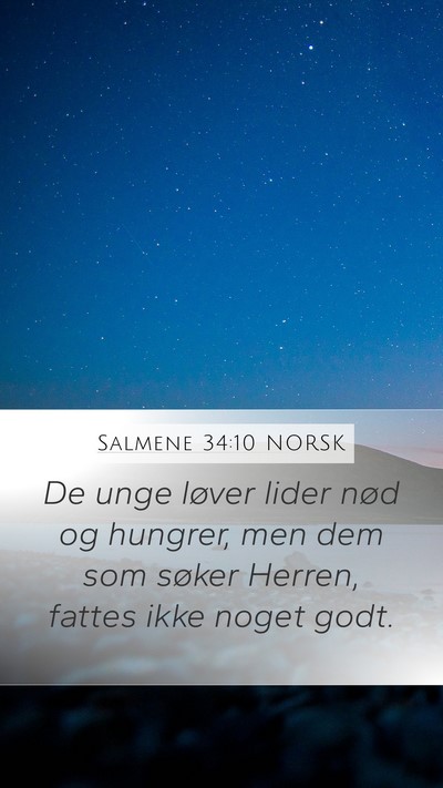Salmene 34:10 NORSK Bible Verse Image