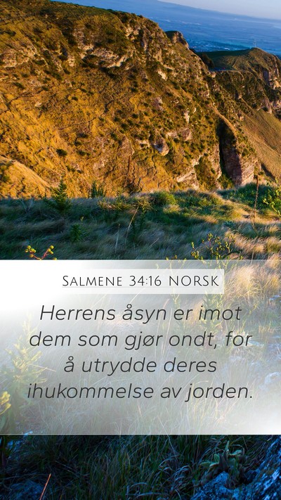 Salmene 34:16 NORSK Bible Verse Image