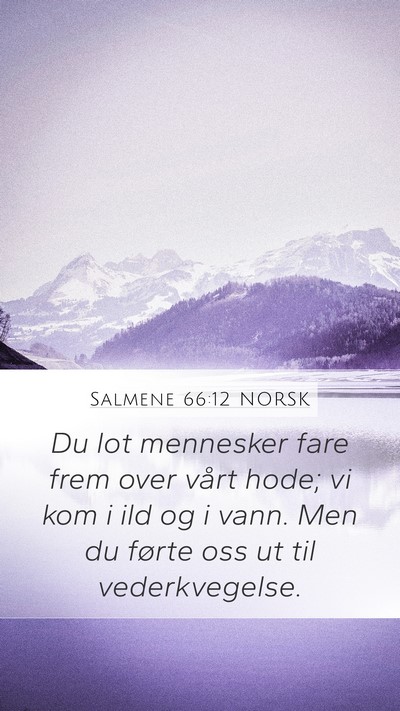 Salmene 66:12 NORSK Mobile Phone Wallpaper - Du lot mennesker fare frem over vårt hode; vi - Mobile Bible Verse Wallpaper