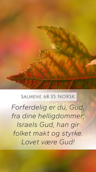 Salmene 68:35 NORSK Bible Verse Image