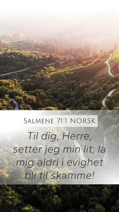 Salmene 71:1 NORSK Mobile Phone Wallpaper - Til dig, Herre, setter jeg min lit; la mig aldri - Mobile Bible Verse Wallpaper