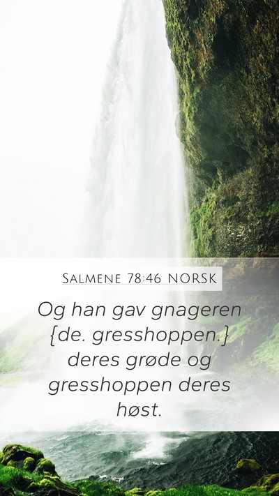 Salmene 78:46 NORSK Mobile Phone Wallpaper - Og han gav gnageren {de. gresshoppen.} deres - Mobile Bible Verse Wallpaper