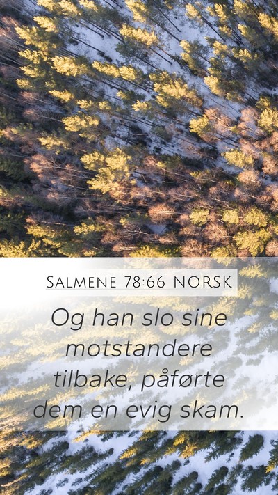 Salmene 78:66 NORSK Mobile Phone Wallpaper - Og han slo sine motstandere tilbake, påførte - Mobile Bible Verse Wallpaper