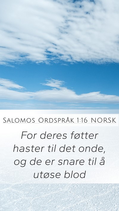 Salomos Ordspråk 1:16 NORSK Bible Verse Image
