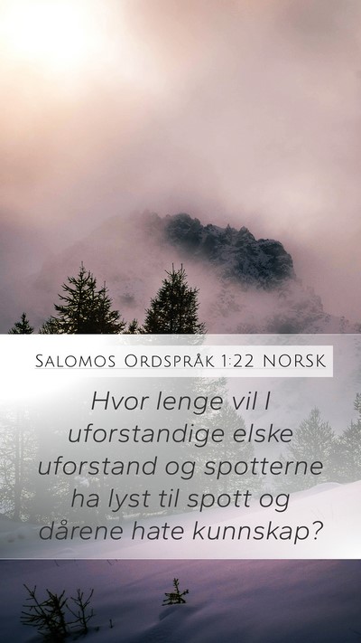 Salomos Ordspråk 1:22 NORSK Bible Verse Image