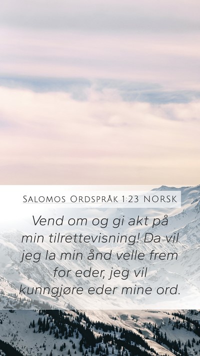 Salomos Ordspråk 1:23 NORSK Bible Verse Image