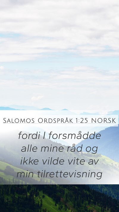 Salomos Ordspråk 1:25 NORSK Bible Verse Image