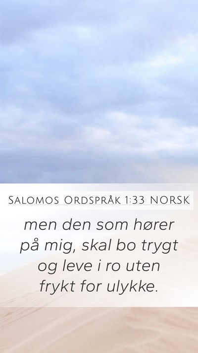 Salomos Ordspråk 1:33 NORSK Bible Verse Image