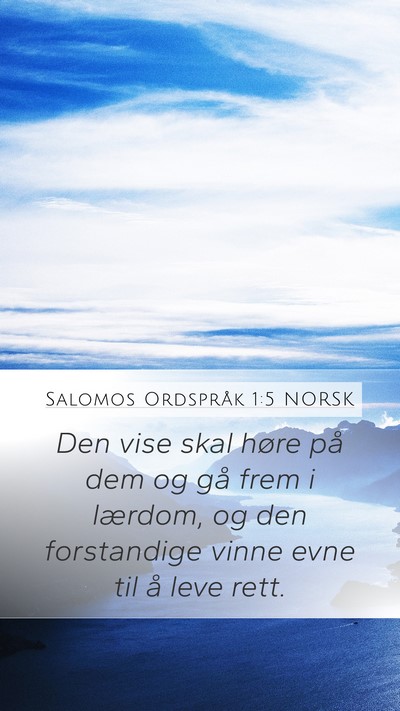 Salomos Ordspråk 1:5 NORSK Bible Verse Image