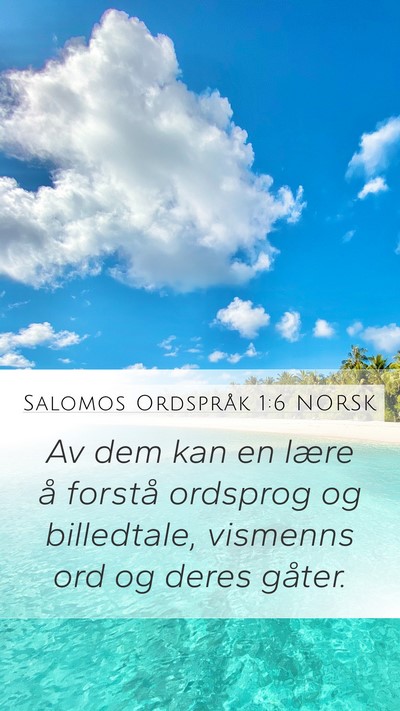 Salomos Ordspråk 1:6 NORSK Bible Verse Image
