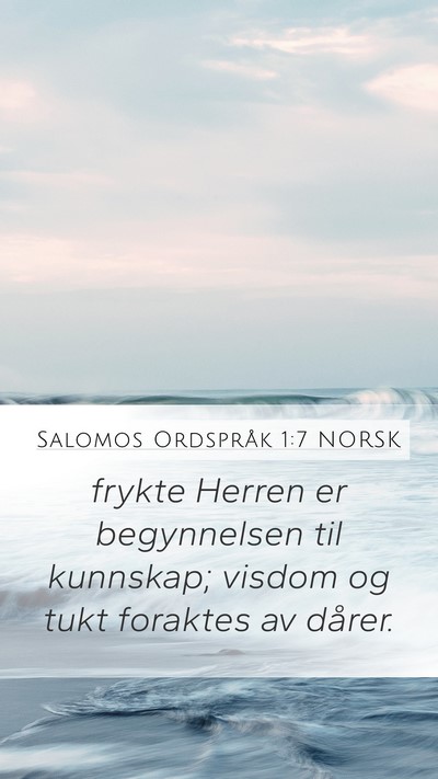 Salomos Ordspråk 1:7 NORSK Bible Verse Image