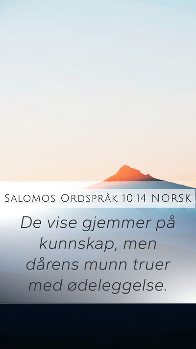 Salomos Ordspråk 10:14 NORSK Bible Verse Image