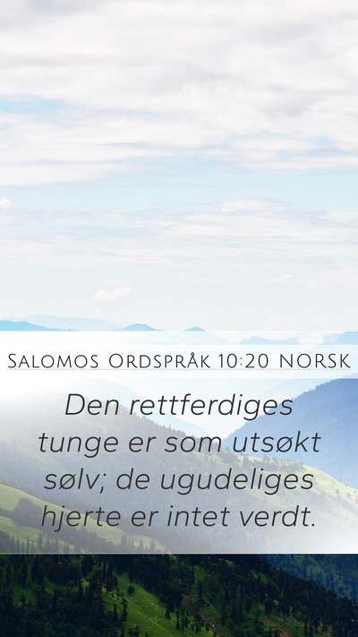 Salomos Ordspråk 10:20 NORSK Bible Verse Image