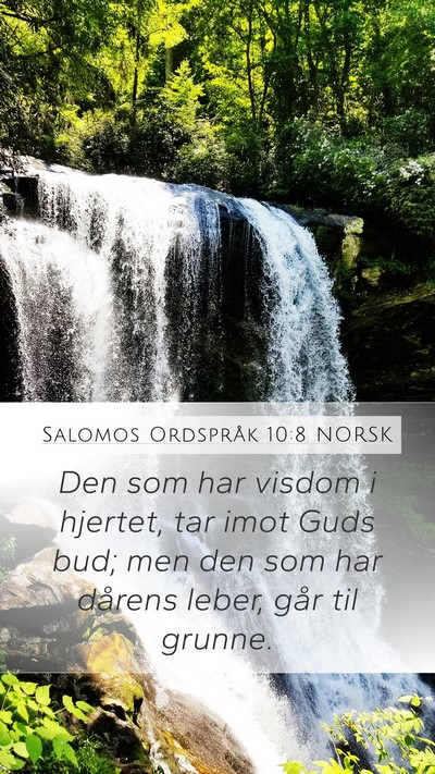 Salomos Ordspråk 10:8 NORSK Bible Verse Image