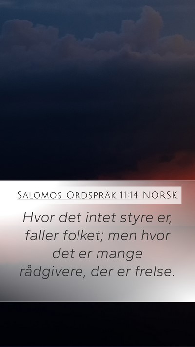 Salomos Ordspråk 11:14 NORSK Bible Verse Image