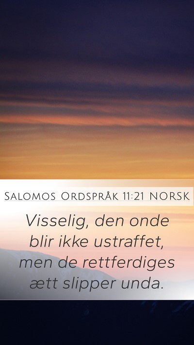 Salomos Ordspråk 11:21 NORSK Bible Verse Image