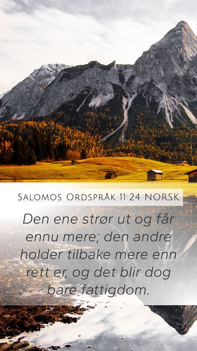 Salomos Ordspråk 11:24 NORSK Bible Verse Image
