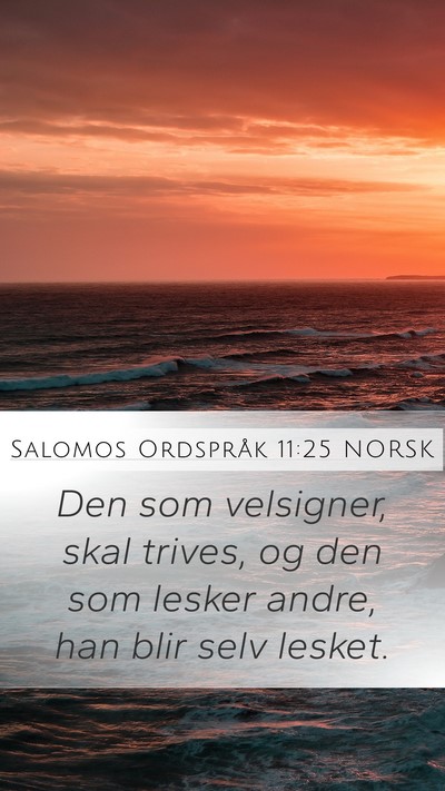 Salomos Ordspråk 11:25 NORSK Bible Verse Image