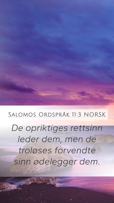 Salomos Ordspråk 11:3 NORSK Bible Verse Image