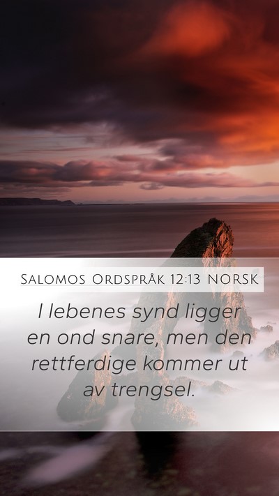 Salomos Ordspråk 12:13 NORSK Bible Verse Image