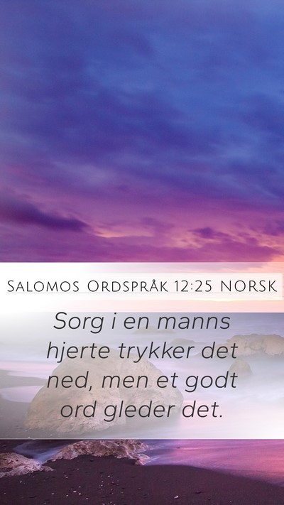 Salomos Ordspråk 12:25 NORSK Bible Verse Image