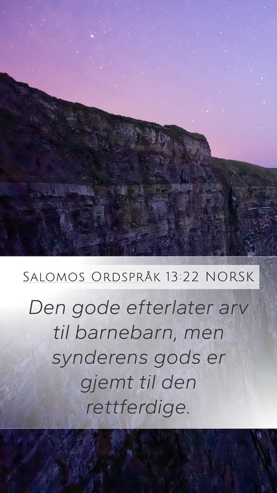 Salomos Ordspråk 13:22 NORSK Bible Verse Image
