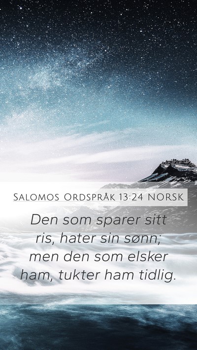 Salomos Ordspråk 13:24 NORSK Bible Verse Image