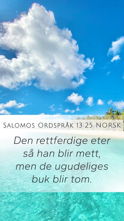 Salomos Ordspråk 13:25 NORSK Bible Verse Image