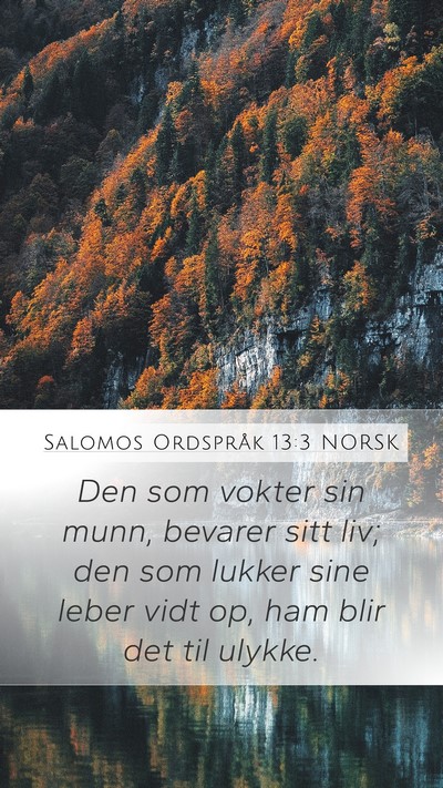 Salomos Ordspråk 13:3 NORSK Bible Verse Image
