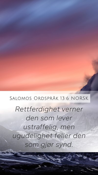 Salomos Ordspråk 13:6 NORSK Bible Verse Image