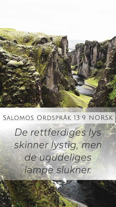 Salomos Ordspråk 13:9 NORSK Bible Verse Image