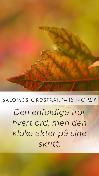 Salomos Ordspråk 14:15 NORSK Bible Verse Image