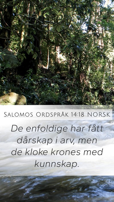 Salomos Ordspråk 14:18 NORSK Bible Verse Image